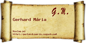Gerhard Mária névjegykártya